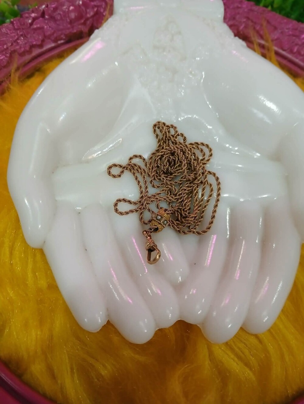 Antique Victorian 10K Gold Pocket Watch Chain Rope Style – 14.70 Grams, 44 Inche
